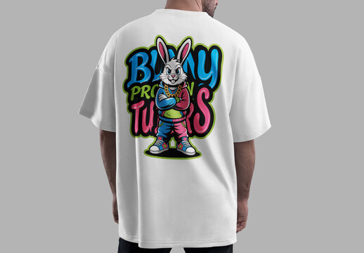 Urban Cartoon Rabbit Streetwear T Shirt Design