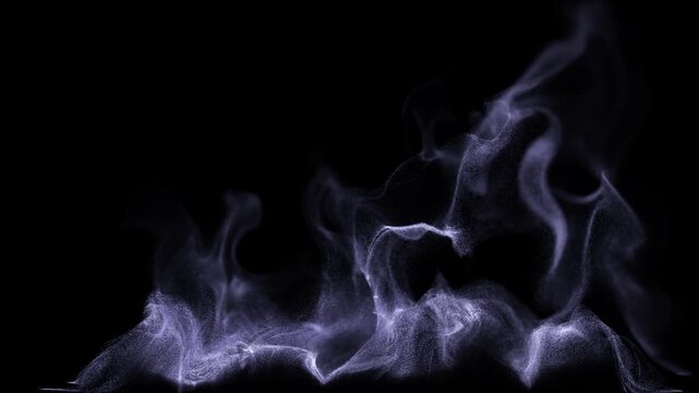 Blue Particle Wave Flow Background with Smooth Organic Motion Loop