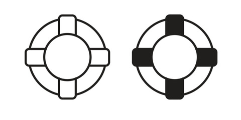 Life buoy icon collection on white background. Vector icon art. © sraboni