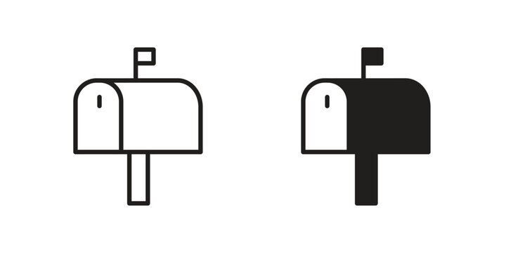 Mailbox icon collection on white background. Vector icon art.