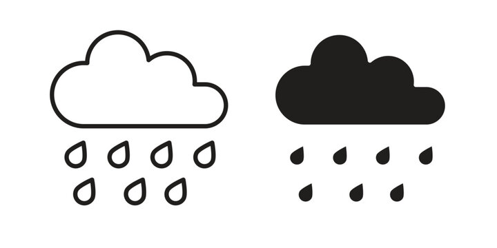 Rain icon collection on white background. Vector icon art.