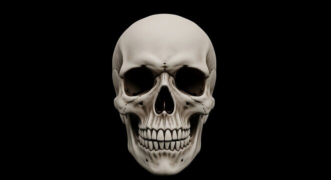 Close-up human skull render