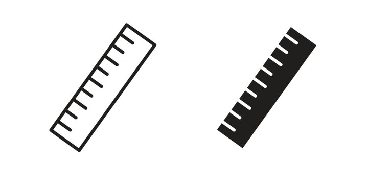 Ruler icon collection on white background. Vector icon art.