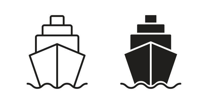 Ship icon collection on white background. Vector icon art.
