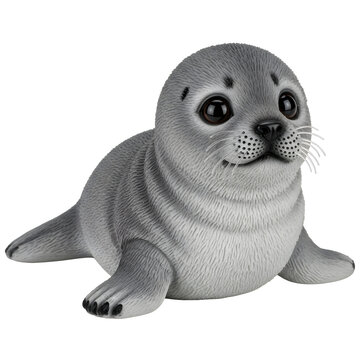 Baby seal portrait isolated on transparent background