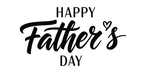 Obraz premium Happy father's day hand lettered calligraphy with heart illustration