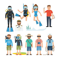 People Wearing Diving Gear Outdoors. © arlisa