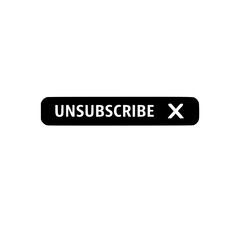 Obraz premium Black unsubscribe button icon with x symbol