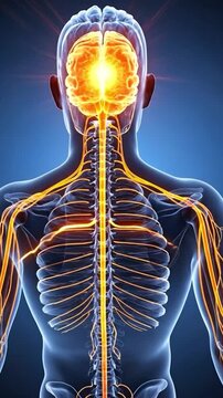 Human brain and spinal cord nervous system anatomy