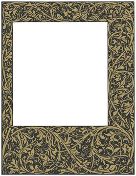 Antique Gold Ornamental Frame &ndash; Vintage Floral Scroll Border Luxury Decorative Frame PNG
