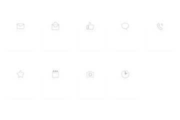 Fototapeta premium White Icon Card UI Component Set - Mobile App Interface Design Kit