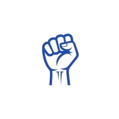Fototapeta premium Raised fist line art, symbol of power, unity, protest and strength.