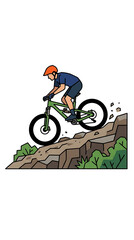 Naklejka premium man riding a bike