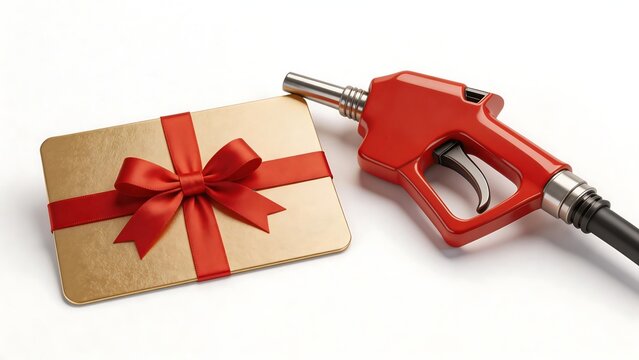 Gift card and gas pump nozzle