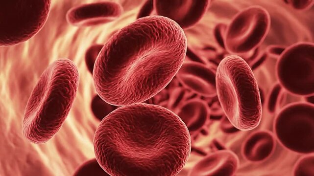Red Blood Cells Flowing Through a Vein