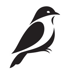Fototapeta premium Minimalist vector illustration of a cute bird silhouette
