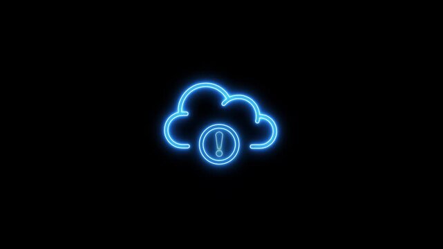 Exclamation mark with cloud showing concept animated icon of cloud error,suitable for software apps, websites, presentations, and digital 4K stock video