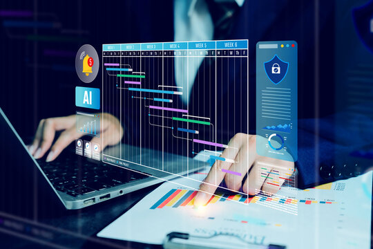 artificial intelligence, user interacting with AI assistant on smartphone, voice interface and chatbot communication concept