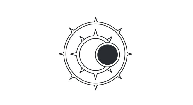 Solar eclipse symbol logo design.