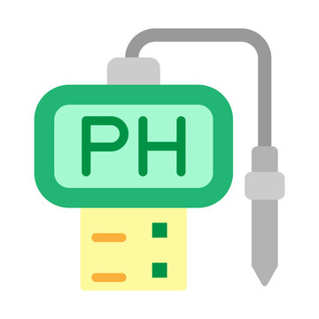 pH Meter Vector Flat Icon Design