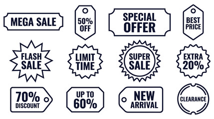Fototapeta premium Sale labels and discount tags set collection for marketing promotion.