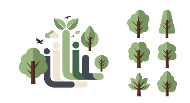A simple, modern tree illustration conveys tranquility and growth, ideal for eco-conscious branding, website design, or adding a touch of nature to yo