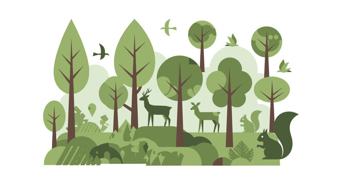 A peaceful, modern illustration of a tree and hill conveys growth and harmony. Perfect for eco-conscious branding, website design, or social media con