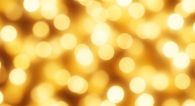 Golden bokeh lights abstract background texture.