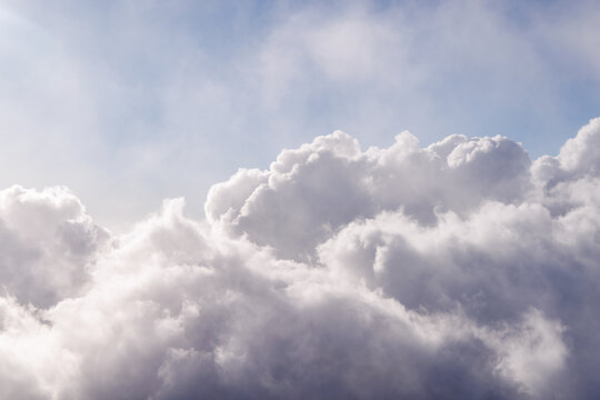 Above clouds view from volcano in Hawaii