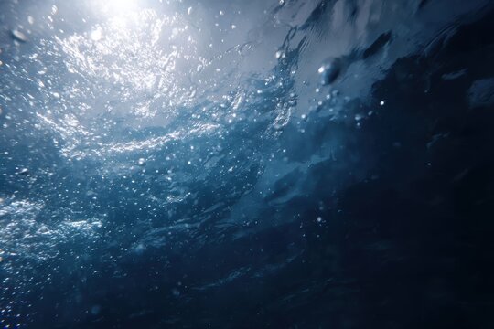 海面下で波と光が踊る