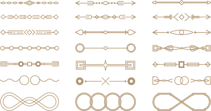 Golden Art Deco Divider Header Set, 1920s Retro Gold Borders and Elegant Decorative Elements, Minimal Luxury Frames for Premium Branding, Vintage Inspired Layouts, and Creative Template Design