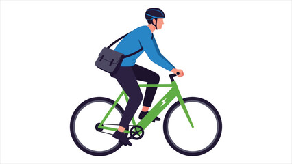 Naklejka premium A Professional Urban Commuter Utilizing a Modern Electric Bicycle for Efficient, Sustainable, and Eco-Friendly City Navigation