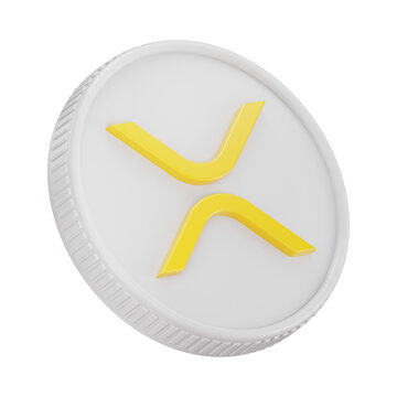 XRP Cryptocurrency Coin 3D Render Illustration