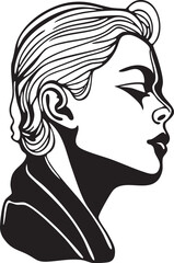 Femme des années 80 visage de profil  - Silhouette © Moog