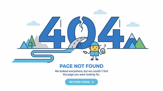 404 error page not found cartoon character looking confused