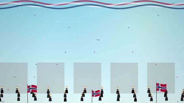 Norway Constitution Day Syttende Mai Celebration Illustration