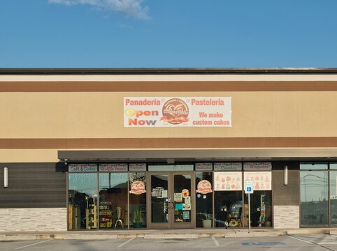 Panaderia Pasteleria restaurant storefront exterior Houston, Texas USA 03-01-2026.