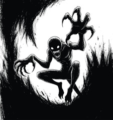 Fototapeta premium Venom comic book character in aggressive stance spider man marvel villain