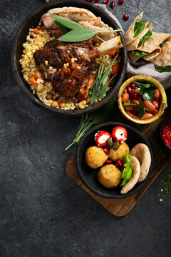 Various of Middle eastern or Arab dishes.