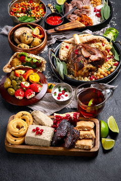 Various of Middle eastern or Arab dishes.