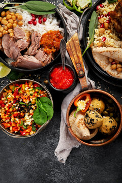 Various of Middle eastern or Arab dishes.