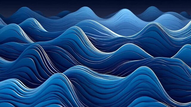 Digital blue linear mountain landscape background