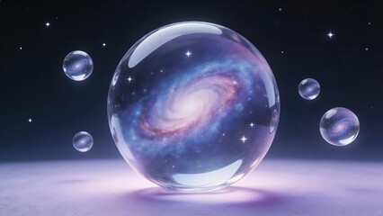 Fototapeta premium Galaxy in glass bubbles