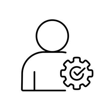 A vector icon representing automatic approval in workflow systems, created in line style with editable stroke