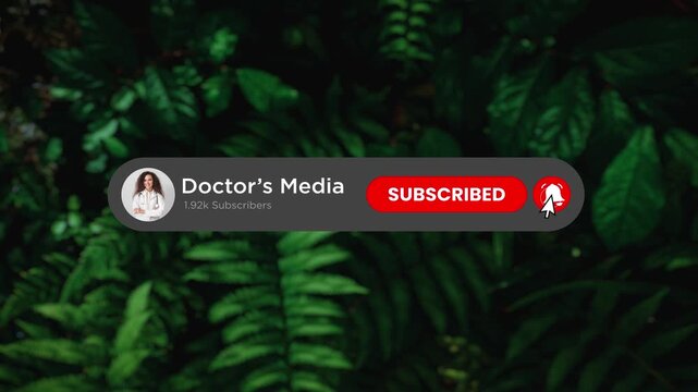 Animation of a like, subscribe and notification for youtube channel with sound, green screen channel