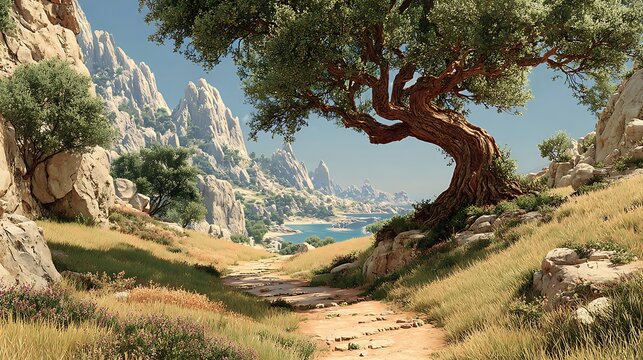 Twisted tree roots and rocks woodland fantasy images