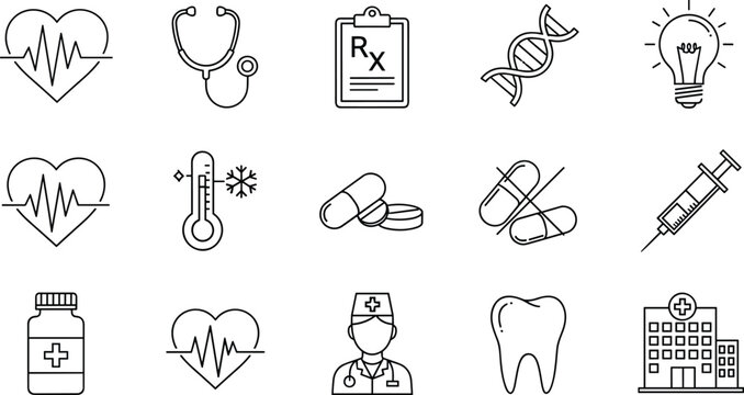 Collection of Plumbing and Pipe System Icons Featuring Valves, Pressure Gauges, Pipes, and Faucets for Construction and Maintenance Designs