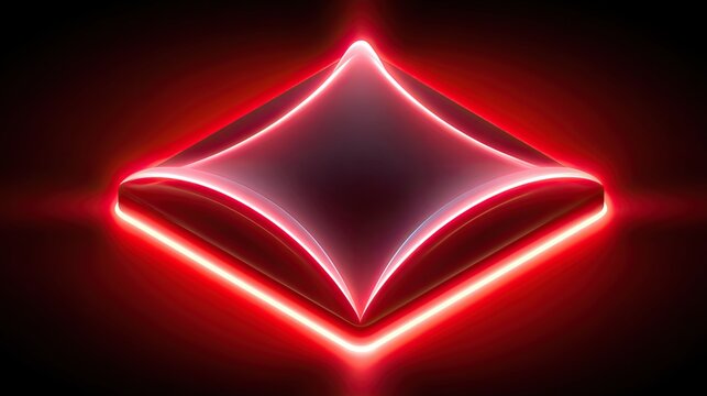 Abstract glowing red diamond shape