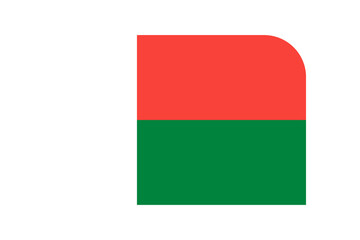 Fototapeta premium Madagascar flag icon. malagasy national flag, madagascar country banner with rounded corners isolated on transparent background.