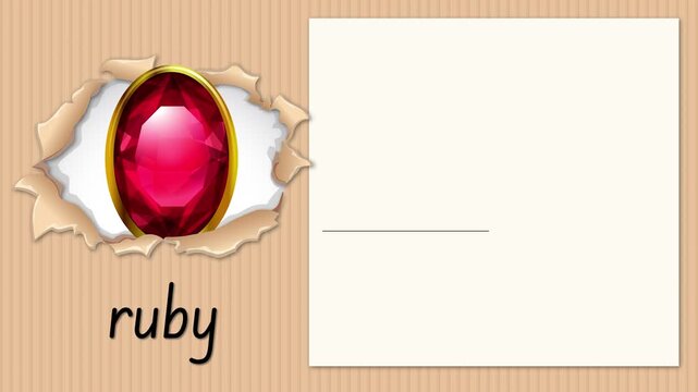 Educational Alphabet Animation Teaching the Letter R with a Ruby Gemstone